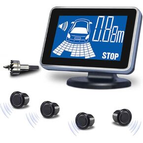 Car Auto Vehicle Reverse Backup Radar System with 4 Parking Sensors Rear Distance Detection kit Parktronic Assistant Beep Voice Warning LCD Monitor