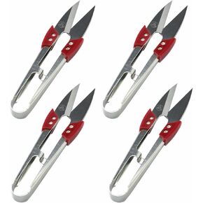 Blooy - Stainless Steel Yarn Shears Cutting Sewing Accessories Scissors Cutter Cross Stitch Embroidery Thread Clippers (Pack of 4 PCS)