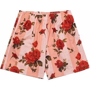 DIOTSR Mens Graphic Shorts Casual Streetwear Cool Basketball Shorts Running Workout Shorts with Pockets Drawstring Waist