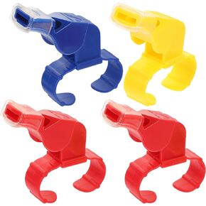 VOSAREA Finger Grip Whistle for Referees and Coaches by Crown Sporting Goods 4pcs (Random Color)