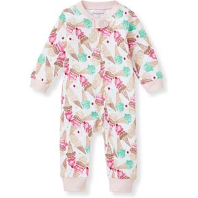 Burt's Bees Baby Baby Girls Pajamas, Sleep and Play Loose Fit, 100% Organic Cotton, Soft One-piece PJs, Diagonal Zip Up Romper Newborn Essentials with Interior Zipper Guard in sizes NB to 6-9 Months