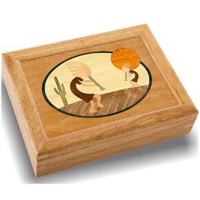 Wood Indian Jewelry Box - Hinged Lid Organizer for Rings, Bracelets, Watches - Store Your Precious Valuables In This Spacious Velvet-Lined Holder - (#2112BH 6x8x2)