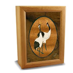 صندوق مجوهرات MarqArt Wood Crane - منظم غطاء مفصلي للخواتم والأساور والساعات - قم بتخزين مقتنياتك الثمينة في هذا الحامل الواسع المبطن بالمخمل - (#2500BH 6x8x2)