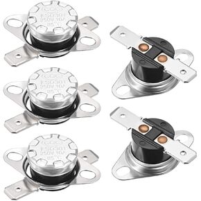 uxcell KSD301 Thermostat 85°C/185°F 10A Normally Closed N.C Adjust Snap Disc Temperature Switch 5pcs