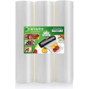 3Pack 8''x20' Food Vacuum Sealer Bags Rolls with Commercial Grade,BPA Free,Heavy Duty,Great for Food Vac Storage or Sous Vide Cooking