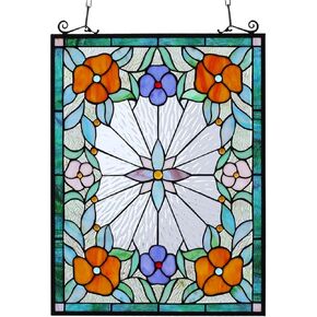 Kleeglee Stained Glass Window Hangings, Large Handmade Suncatcher Stained Glass Window Panels for Window Decor…