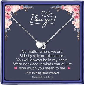 STORUP Mothers Day Gifts for Teen Girls Necklace, S925 Sterling Silver Heart Initial A-Z Pendant Necklace Tiny Heart Necklaces for Girls Birthday Mothers Day Gifts for Girls Women Jewelry Gifts