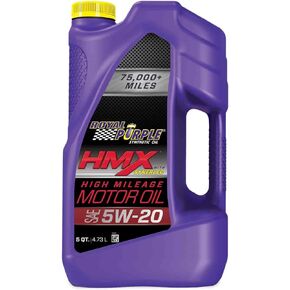 Royal Purple HMX w/Synerlec | High Mileage SAE 5W-20 Premium Synthetic Motor Oil |5 Quart | SKU: 17518