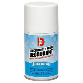 Big D 478 Concentrated Room Deodorant for Metered Aerosol Dispensers, Clean Breeze Fragrance, 7 oz (Pack of 12) - Air freshener ideal for restrooms, offices, schools, restaurants, hotels, stores