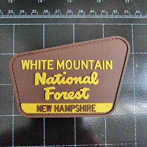 White Mountain National Forest Patch Tactical Rubber 3.75" x 2.5" New Hampshire Hook And Loop Sew On Patches Made In America Gift NH