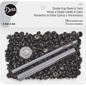 Dritz Double Cap Rivets Nickel Includes Rivets & Tools Fasteners