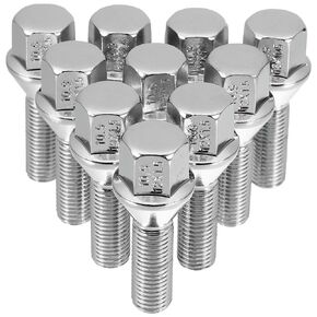 uxcell M12 x 1.5 Wheel Bolts Taper 60° Wheel Bolts Lug Nuts Chrome Wheel Studs Set 10pcs