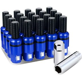 J2 Engineering J2-LN-T7-041CS-BK 20Pcs M14 x 1.5 Removable Cap Closed End Conical Seat Wheel Lug Bolt Compatible with BMW/Infiniti/Volvo
