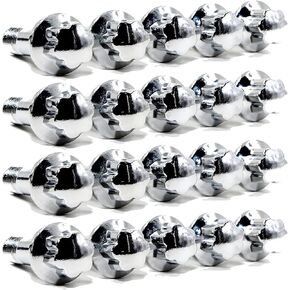 Set of 20 Veritek 14x1.5mm Chrome OE 2.75 Inch 45mm Shank Length 17mm Star Hex Ball Seat Wheel Lug Bolts for Mercedes Factory Wheels VPE-14151809CF