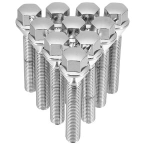 uxcell M12 x 1.5 Car Wheel Studs Set Taper Seat 17 mm Shank Wheel Bolts Lug Silver Tone 10pcs