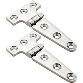 2Pack Heavy Duty Marine 316 Stainless Steel Tee Hinges,4/6/8inch Boat Caravan Cabinet Shed Garden Wooden Door & Gate T Hinge Hardware (Size:6inch)
