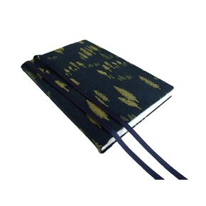 6 Inch Stretch Book Cover for Paperback Novels 6x9 to 5.5x8.5 MIDNIGHT FOREST Navy Fabric Book Cover for Soft Cover Books, Hardcover Novels and Journals, Stretchable (Adults)