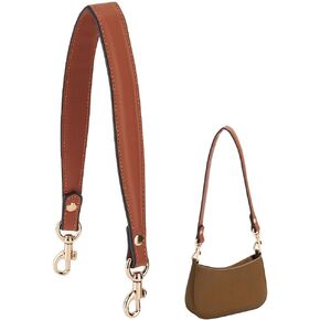 PH PandaHall Brown Genuine Leather Handle Purses Strap 50cm(20 Inch) Purse Straps Replacement Shoulder Bag Strap with Clasps for Handbag Tote Briefcase Handbag Making Underarm Bag