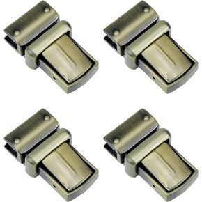 Faotup 4Pcs Bronze Tuck Lock Clasp for Purse Metal Purse Press Lock Purse Thumb Lock for DIY Handbag Craft, 1.51"x0.91"x0.66"
