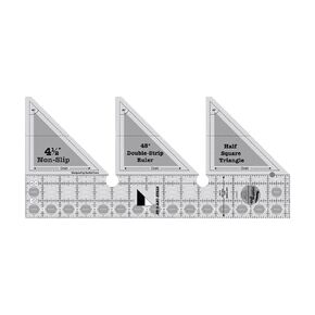 45 Degree Double Strip Ruler, Double Strip Quilting Ruler, Creative Ruler Grids, Quilt Rulers, Non Slip Quarter Triangle Cutting Guide for Sewing(15.25 inch)