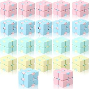 Civaner 22 Pieces Toy Cube, Handheld Anxiety Relief Cube Flip Toys Blocks for Adults Relieve Stress and Kill Time (Blue, Pink, Mint, Yellow)