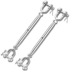 fshihine 1/4 Turnbuckle, Stainless Steel Turnbuckle, 2PCS M6 1600lbs Load Jaw and Jaw Turnbuckle, Turnbuckle for Cable Wire Rope Tension, Closed Body Marine Turnbuckle Jaw, Shade Sail, Zip line Cable