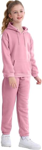 NHUHEQ Girl's Hooded Suit Kids Pullover Sweatsuit and Jogging Pants Unisex Tracksuit for Age 1-13 Years Outfit in Saudi Arabia