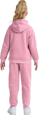 NHUHEQ Girl's Hooded Suit Kids Pullover Sweatsuit and Jogging Pants Unisex Tracksuit for Age 1-13 Years Outfit in Saudi Arabia