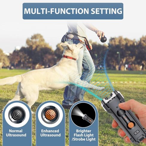 Dog Bark Deterrent Device, Dual Ultrasonic Anti Bark Devices Dog Whistle to Stop Barking and Stop Bad Behavior, Professional Training Tool with Long Range and Long Battery Life in Kuwait