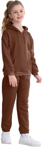 NHUHEQ Girl's Hooded Suit Kids Pullover Sweatsuit and Jogging Pants Unisex Tracksuit for Age 1-13 Years Outfit in Saudi Arabia