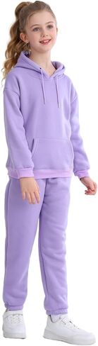 NHUHEQ Girl's Hooded Suit Kids Pullover Sweatsuit and Jogging Pants Unisex Tracksuit for Age 1-13 Years Outfit in Saudi Arabia
