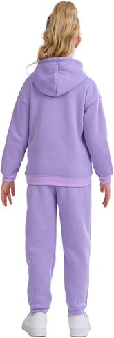 NHUHEQ Girl's Hooded Suit Kids Pullover Sweatsuit and Jogging Pants Unisex Tracksuit for Age 1-13 Years Outfit in Saudi Arabia