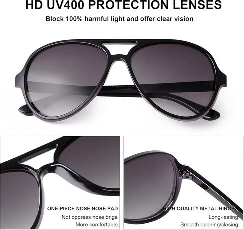 Laurinny Retro Aviator Sunglasses for Women Men, Classic 70s Vintage Trendy Aviator Sun Glasses Womens Sunnies in Kuwait