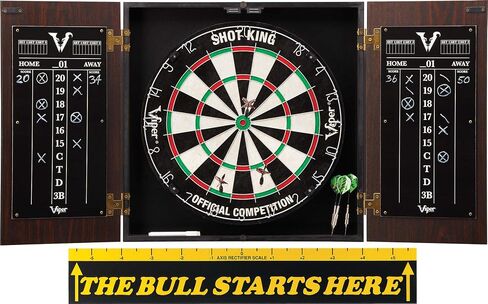 Viper Stadium Cabinet with Shot King Sisal Dartboard & The Bull Starts Here Throw Line Marker in Saudi Arabia