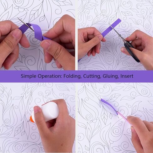 مجموعة اللف الورقية Uniquilling للبالغين المبتدئين، 16 * 20 بوصة قلب مزهر، مجموعة رائعة من أدوات الرسم الورقية DIY أدوات اللف، ديكور فني جداري لغرفة المنزل أفضل الهدايا (أساسية) in Kuwait