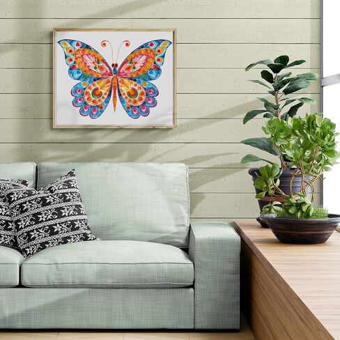 مجموعات اللف الفريدة من نوعها، مجموعة اللف الورقية للبالغين المبتدئين، 16 * 20 بوصة فراشة ساحرة مع أدوات اللف الورقية واستخدام الدليل، مجموعات DIY للكبار مجموعات الرسم الورقي لتزيين الجدران in Kuwait