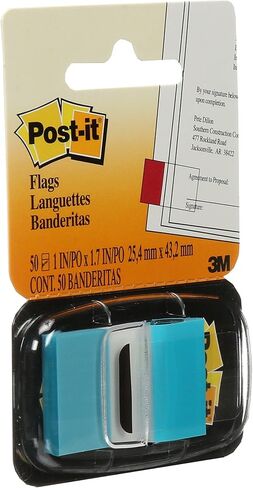 أعلام Post-it، أزرق ساطع، عرض 1 بوصة، 50 لكل موزع، 1 موزع لكل عبوة (680-23 (36)) in Kuwait