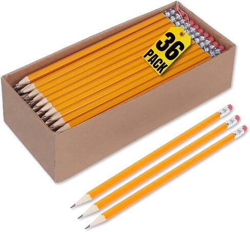 1InTheOffice #2 Wooden Pencil, Woodcase Pencils HB (#2), Black Lead, Yellow Barrel - 36/Pack in Saudi Arabia