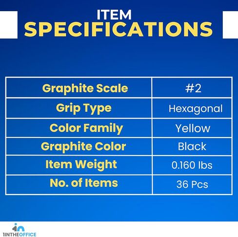 1InTheOffice #2 Wooden Pencil, Woodcase Pencils HB (#2), Black Lead, Yellow Barrel - 36/Pack in Saudi Arabia
