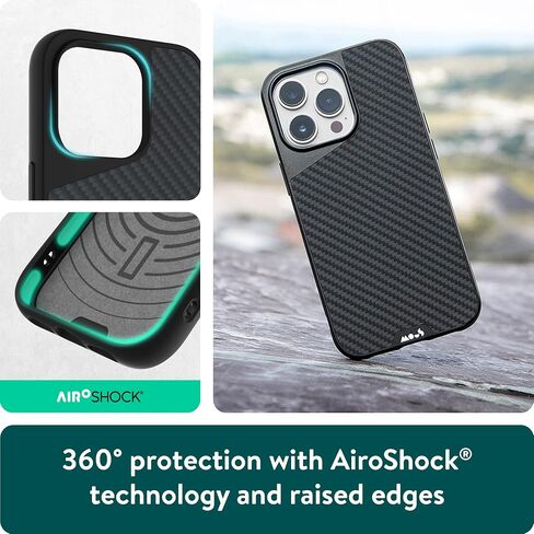 Mous - حافظة لهاتف iPhone 14 Pro Max واقية - الجوز - Limitless 5.0 - متوافقة تمامًا مع MagSafe - حافظة iPhone 14 Pro Max من الخشب الحقيقي مقاومة للصدمات in Saudi Arabia