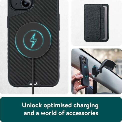Mous - حافظة لهاتف iPhone 14 Pro Max واقية - الجوز - Limitless 5.0 - متوافقة تمامًا مع MagSafe - حافظة iPhone 14 Pro Max من الخشب الحقيقي مقاومة للصدمات in Saudi Arabia