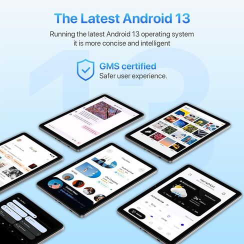 UMIDIGI G1 Tab Android 13 Tablet 2024، 8(4+4) GB+64GB 1 تيرابايت توسيع، 5G/2.4G WiFi، 10.1 بوصة HD اللوحي مع معالج رباعي النواة يصل إلى 2.0 جيجا هرتز، 6000 مللي أمبير، كاميرا مزدوجة، BT، 1280 * 800 شاشة اللمس in Kuwait
