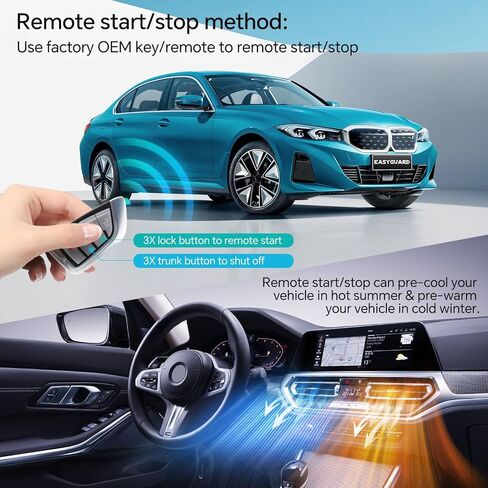 EASYGUARD ECS002PP-BM-BC3-1 Plug Play Factory Key Remote Starter fit for BMW New 5 Series G30 G31 G38 6GT G32 7 Series G11 G12 X3 G01 G08 with Factory OEM Push Start Button 3X Lock to Start in Saudi Arabia