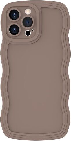 Anuck Case for iPhone 12 Pro Case Wave, Curly Frame Design for Women Girls, Cute Wavy Solid Color Aesthetic Phone Case Soft Flexible TPU Shockproof Full-Body Protective Case Cover 6.1 inch - White in Saudi Arabia
