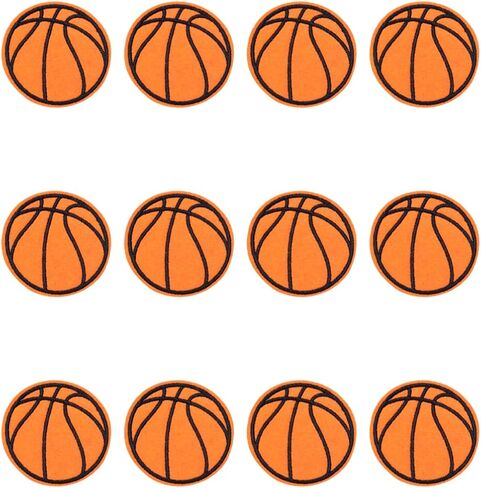 JKJF 12 قطعة كرة السلة التطريز بقع كرة السلة الحديد على بقع الكرة الرياضية خياطة على شارة زين للملابس حقيبة الظهر أحذية سترة الجينز قبعة in Kuwait