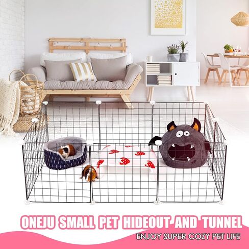 مخبأ خنزير غينيا القابل للطي من ONEJU، نفق خنزير غينيا، نفق الأرانب، ملحقات قفص خنزير غينيا لخنزير غينيا، الأرنب، الهامستر، شينشيلا، النمس، الأرنب وغيرها من الحيوانات الأليفة الصغيرة - نمط الفراولة in Kuwait