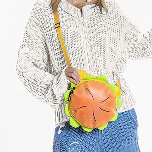 NULAOBA Crossbody Hamburger Purse Hamburger Backpack Unique Cheeseburger Backpack Funky Purse Happy Meal Purse- Gift for Burger Lovers in Saudi Arabia