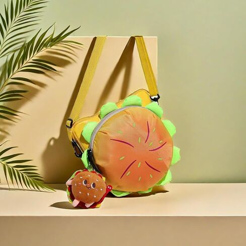 NULAOBA Crossbody Hamburger Purse Hamburger Backpack Unique Cheeseburger Backpack Funky Purse Happy Meal Purse- Gift for Burger Lovers in Saudi Arabia