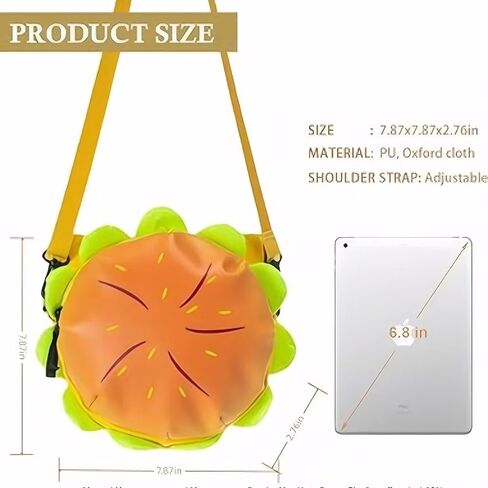 NULAOBA Crossbody Hamburger Purse Hamburger Backpack Unique Cheeseburger Backpack Funky Purse Happy Meal Purse- Gift for Burger Lovers in Saudi Arabia
