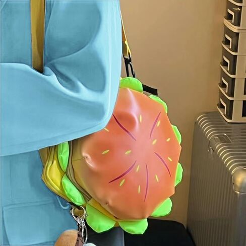 NULAOBA Crossbody Hamburger Purse Hamburger Backpack Unique Cheeseburger Backpack Funky Purse Happy Meal Purse- Gift for Burger Lovers in Saudi Arabia